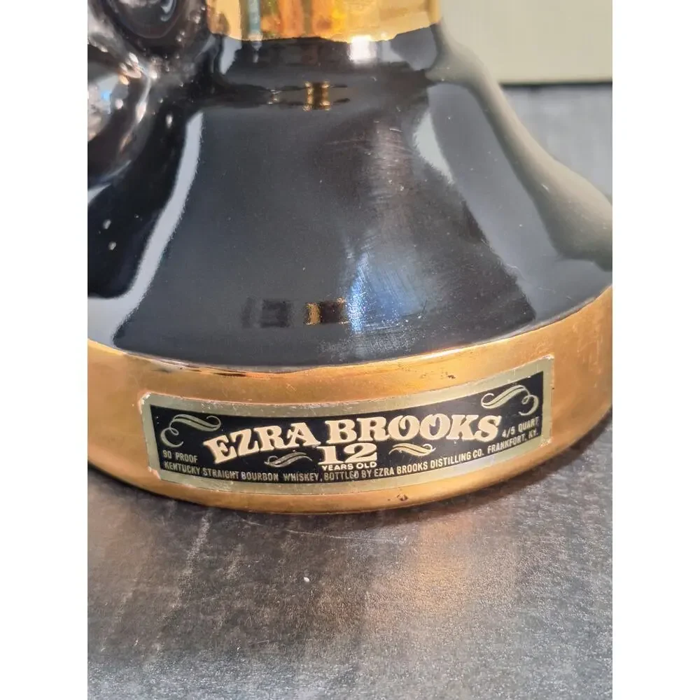 Vintage Ezra Brooks Telephone Decanter Heritage China 24K Gold